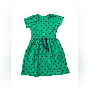 Primary Size 8-9 Green with Navy Polka Dots Dress